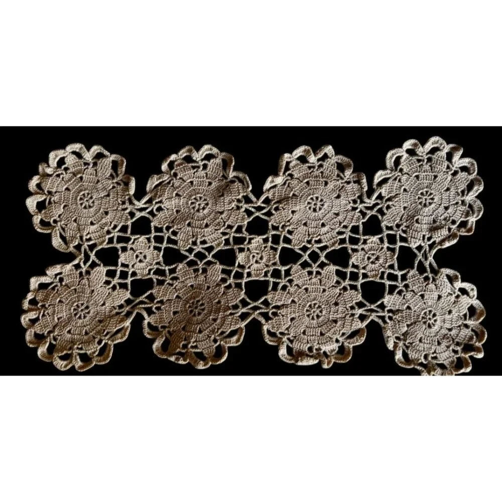 Beige Crochet Doily 14.5